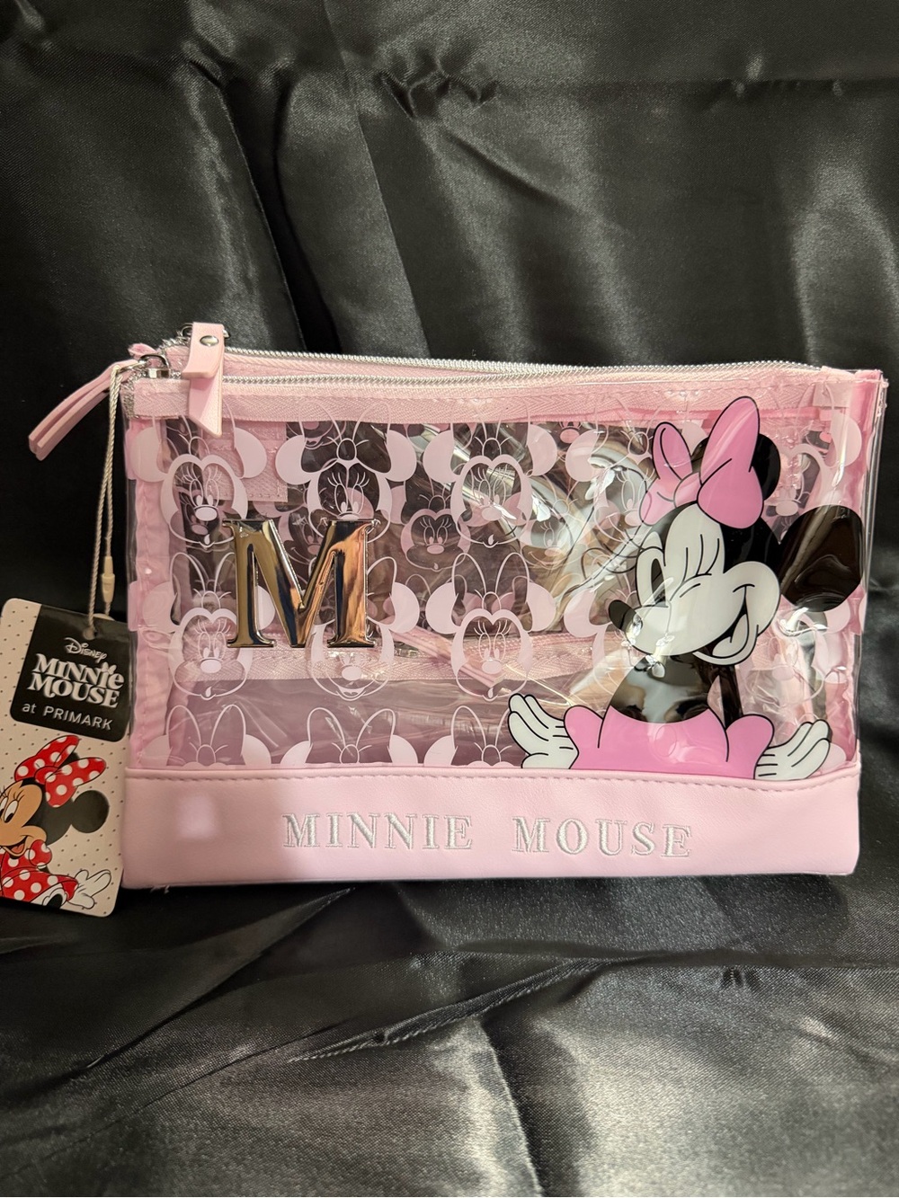 Minnie Mouse Pink Clear Cosmetic Bag tri-fold